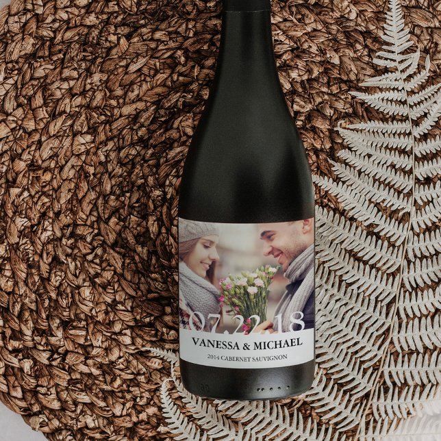 Chic Overlay | Wedding Favor Photo Wine Labels (Creator Uploaded)