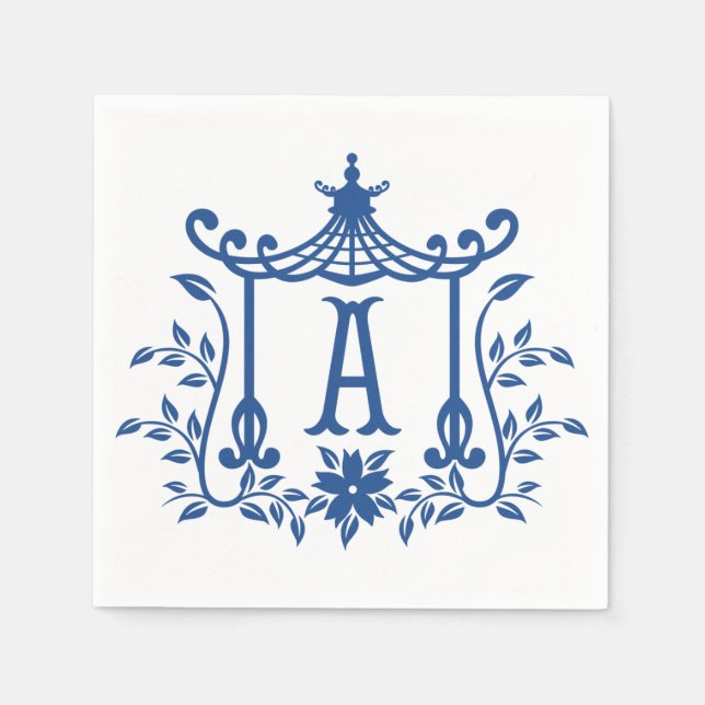 Chic Pagoda Monogram A Napkins (Front)