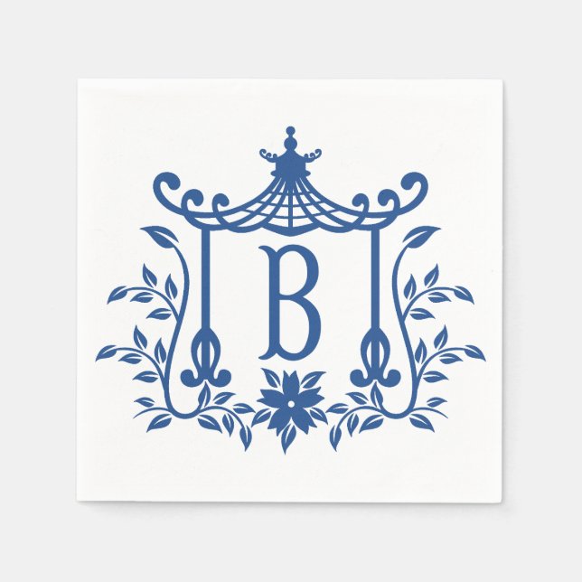 Chic Pagoda Monogram B Napkins (Front)