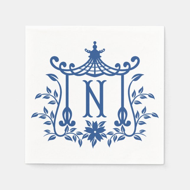 Chic Pagoda Monogram N Napkins (Front)