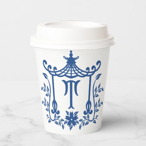 Chic Pagoda Monogram T  Paper Cups