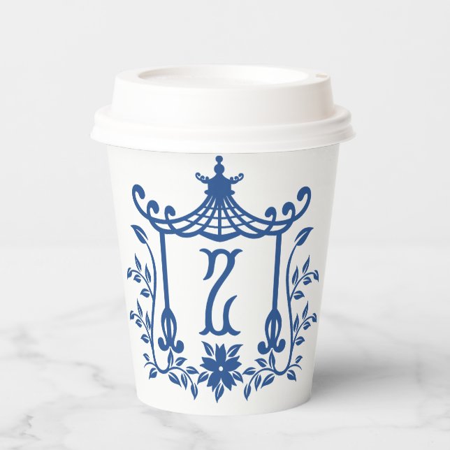 Chic Pagoda Monogram Z  Paper Cups (Front)