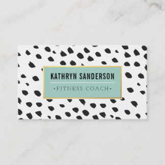 CHIC paint dabs strokes dots black gold pink Business Card
