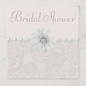 Chic Paisley Lace  Flowers & Pearls Bridal Shower Invitation by AJ_Graphics at Zazzle