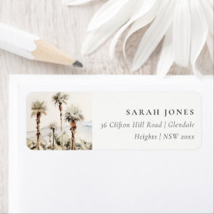 Chic Palm Springs California Landscape Address Label