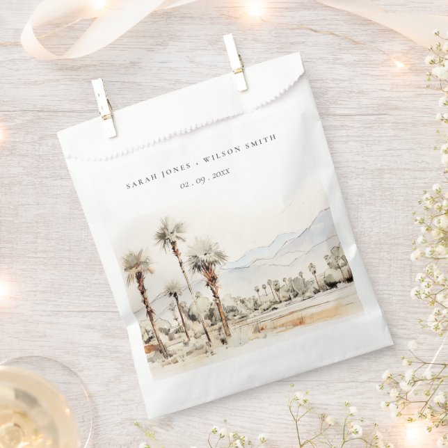 Chic Palm Springs California Landscape Wedding Favor Bag (Clipped)