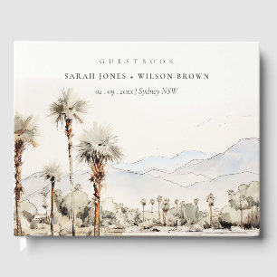 Chic Palm Springs California Landscape Wedding Guest Book
