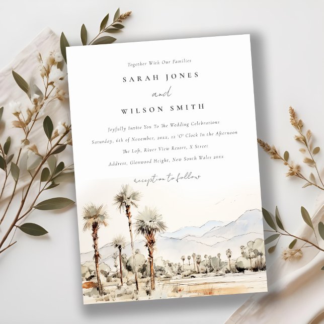 Chic Palm Springs California Landscape Wedding Invitation (Creator Uploaded)