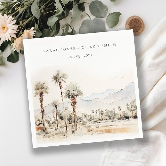 Chic Palm Springs California Landscape Wedding Napkins (Creator Uploaded)