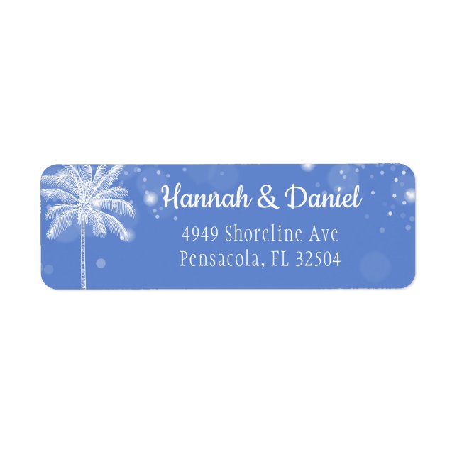 Chic Palm Tree at Night Return Address Label (Front)