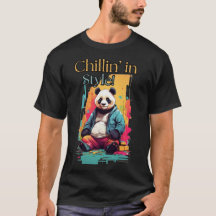 Chic Panda Charm | Colorful Sitting Panda Art