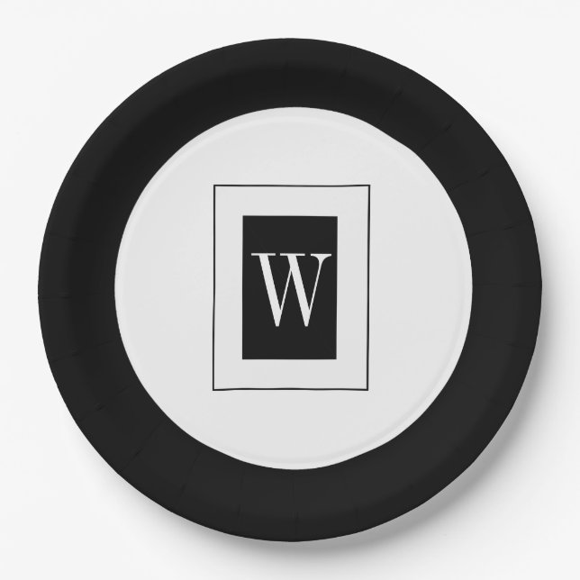 CHIC PAPER PLATE_BLACK/WHITE PLATES (Front)