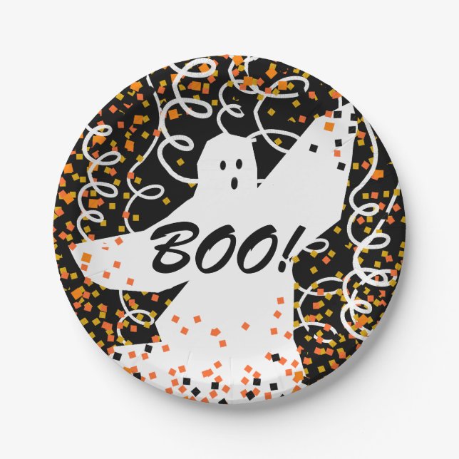 CHIC PAPER PLATE_BOO!_FUN HALLOWEEN GHOST PLATES (Front)