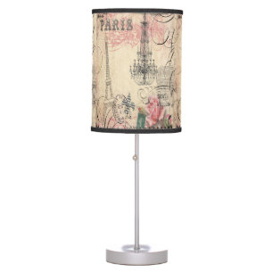Chic Paris Eiffel Tower & Chandelier Panels Table Lamp