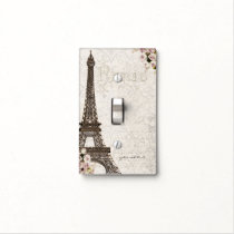Chic Paris Eiffel Tower & Roses Elegant French Light Switch Cover