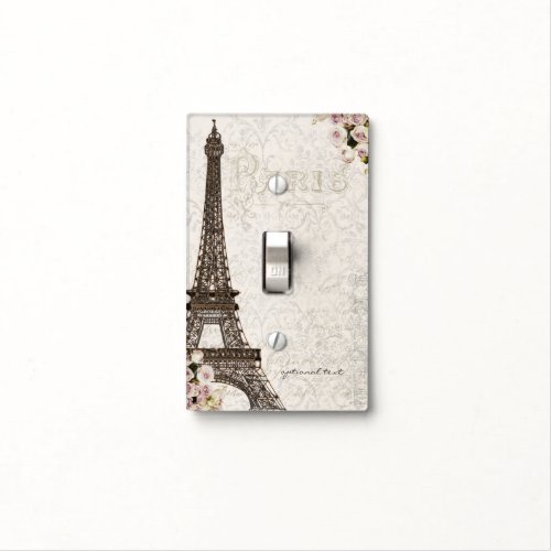 Chic Paris Eiffel Tower  Roses Elegant French Light Switch Cover