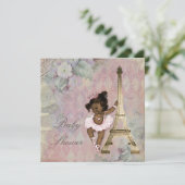 Chic Paris Ethnic Princess Ballerina Baby Shower Invitation (Standing Front)