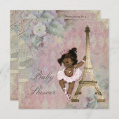 Chic Paris Ethnic Princess Ballerina Baby Shower Invitation (Front/Back)