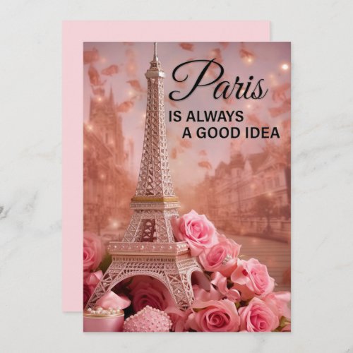 Chic Paris Shop  Iconic Eiffel Tower Holiday Card