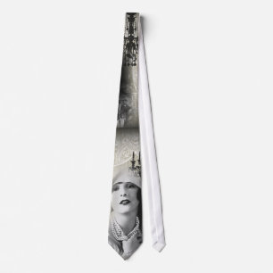 Chic Paris Vintage Chandelier great gatsby girl Neck Tie