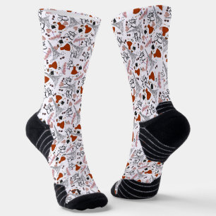 chic paris with clothes and hearts socks