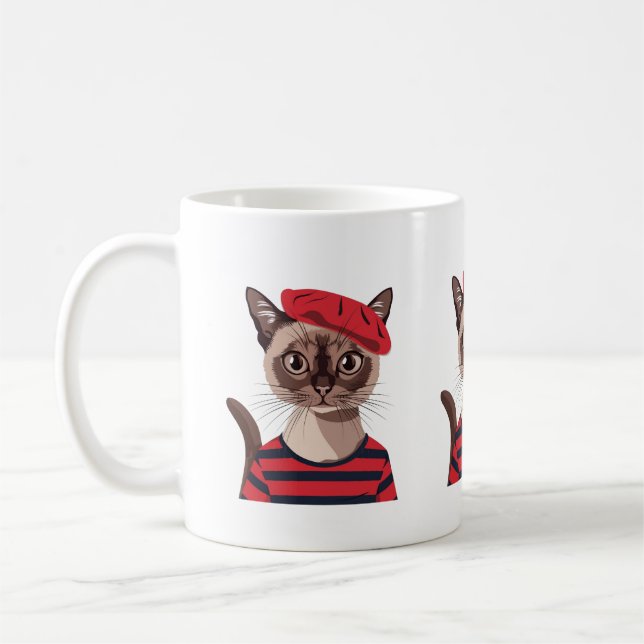 Chic Parisian Cat Mug (Left)