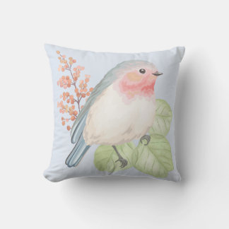 Chic Pastel Bird Throw Pillow