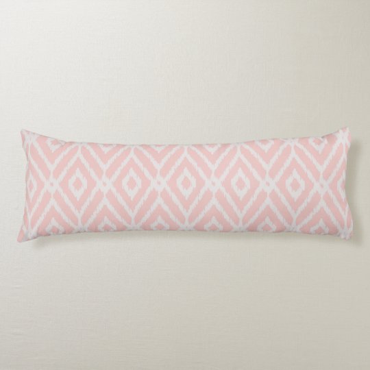 Chic Pastel Blush Pink Ikat Tribal Diamond Pattern Body Pillow