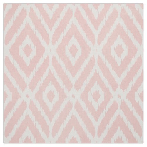 Chic pastel blush pink ikat tribal diamond pattern fabric