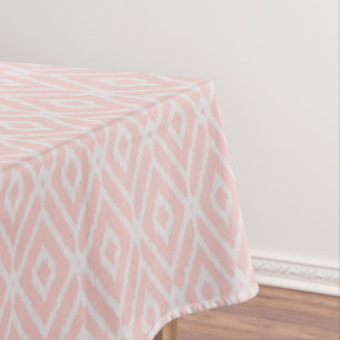 Chic pastel blush pink ikat tribal diamond pattern tablecloth
