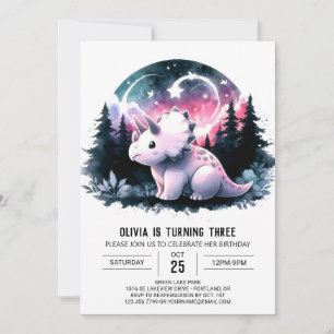 Chic Pastel Dino Party Birthday Invitation