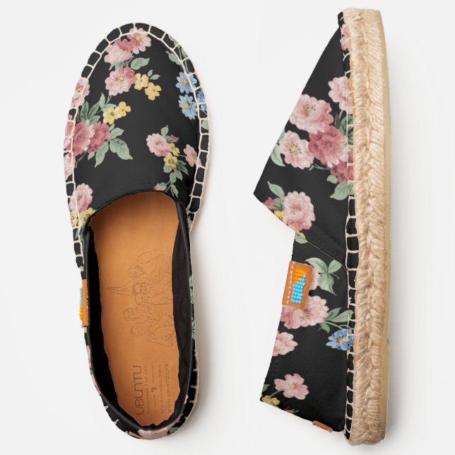 Chic Pastel Girly Floral Espadrilles (Side)