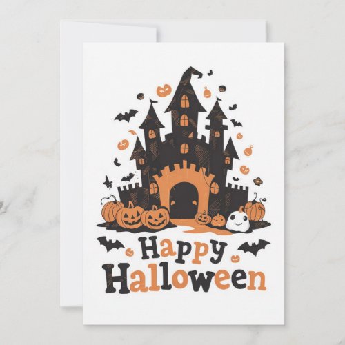 Chic Pastel Happy Halloween Holiday Card