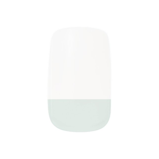 Chic Pastel Mint & White French Tip  Minx Nail Art (Right Thumb)
