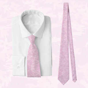 Chic pastel pink camouflage pattern neck tie