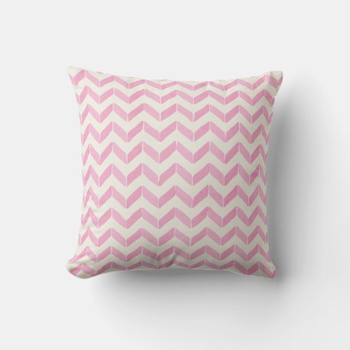 Chic Pastel Pink Chevron Throw Pillow