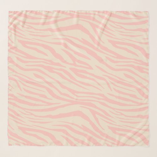 Chic Pastel Pink Ivory Zebra Pattern Scarf