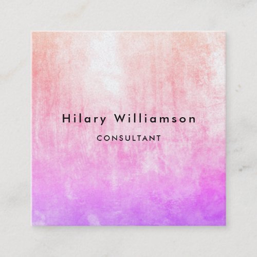 Chic Pastel Pink Lilac Lavender Grunge Texture Square Business Card