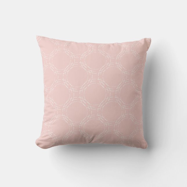 Chic Pastel Pink Pattern Throw Pillow (Front)