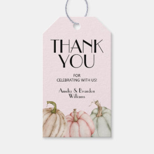 Chic Pastel Pumpkins Pink Girl Baby Shower Gift Tags