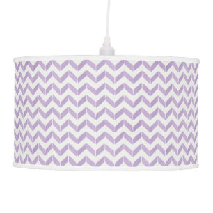 Chic Pastel purple grey Chevron Custom Monogram Ceiling Lamp