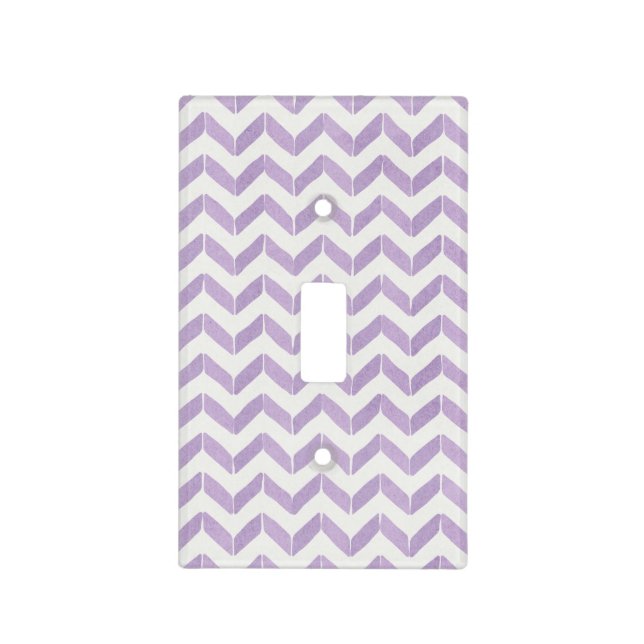Chic Pastel purple grey Chevron Custom Monogram Light Switch Cover (Front)