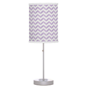 Chic Pastel purple grey Chevron Custom Monogram Table Lamp
