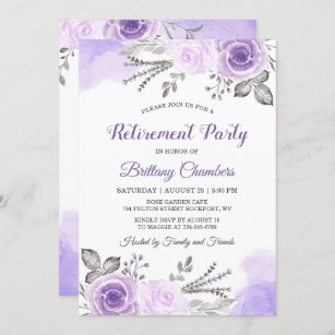 Purple Retirement Party Invitations | Zazzle