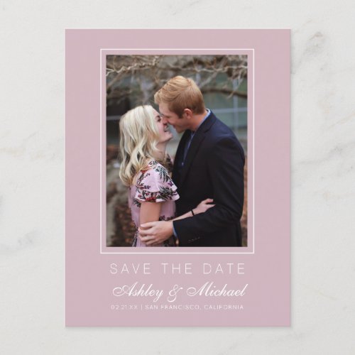 Chic Pastel Purple Save the Date Engagement Photo Announcement Postcard