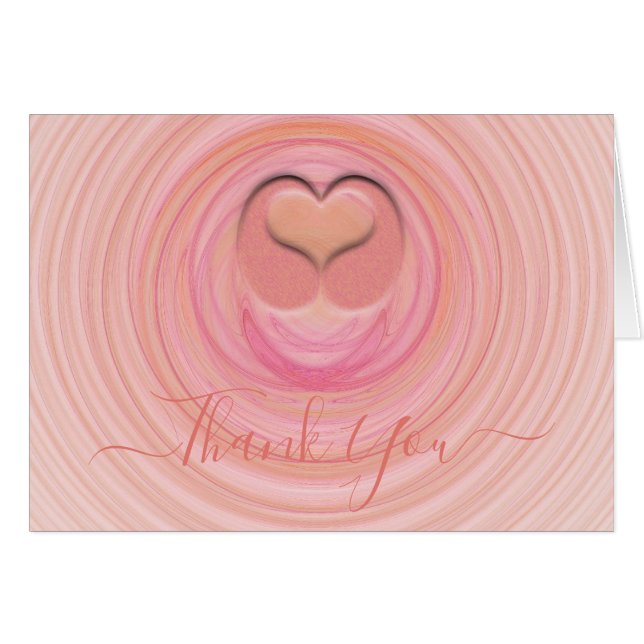 Chic Pastel Spirals 3D Heart Personalized Inside  Cards (Front Horizontal)
