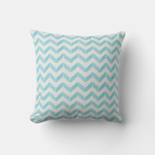 Chic Pastel turquoise Chevron Custom Monogram Throw Pillow