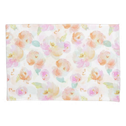 Chic pastel watercolor floral  pillow case