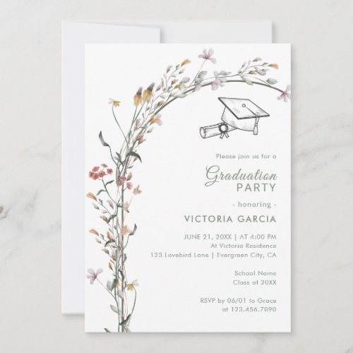 Chic Pastel Wildflowers Arch Spring Graduation