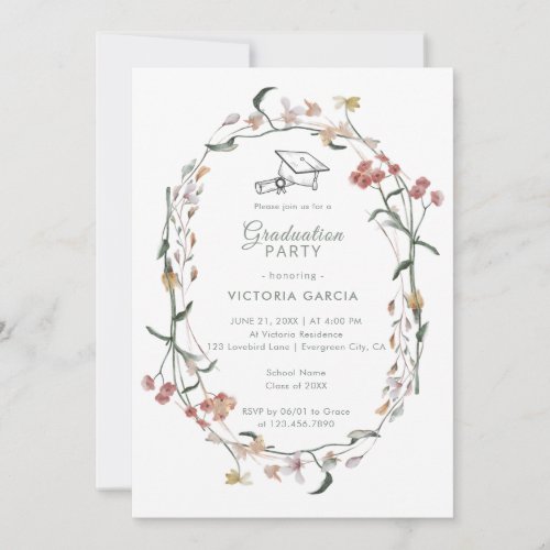 Chic Pastel Wildflowers Spring Graduation